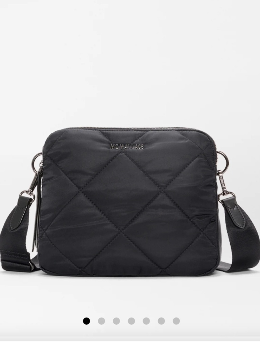 MZ Wallace Black Madison Quilted Crossbody Bag with Adjustable Strap